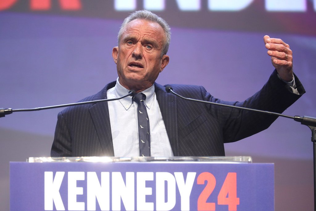 RFK Jr ballot access: RFK Jr speaking at a press conference about his lawsuit to remove his name from the North Carolina ballot